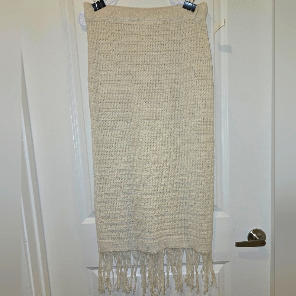 Freshman 1996 sweater skirt with fringe, womens skirt